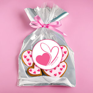 Sticker Rond Saint-Valentin Coeurs Tordus