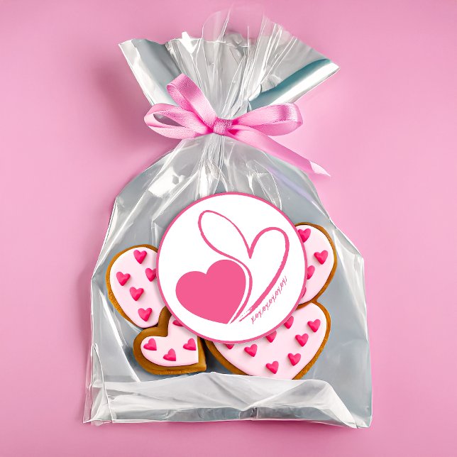 Sticker Rond Saint-Valentin Coeurs Tordus (Créateur téléchargé)