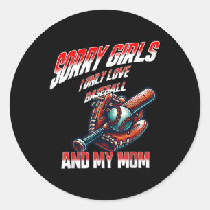 Sticker Rond Saint Valentin Désolé Filles Baseball Maman Amants