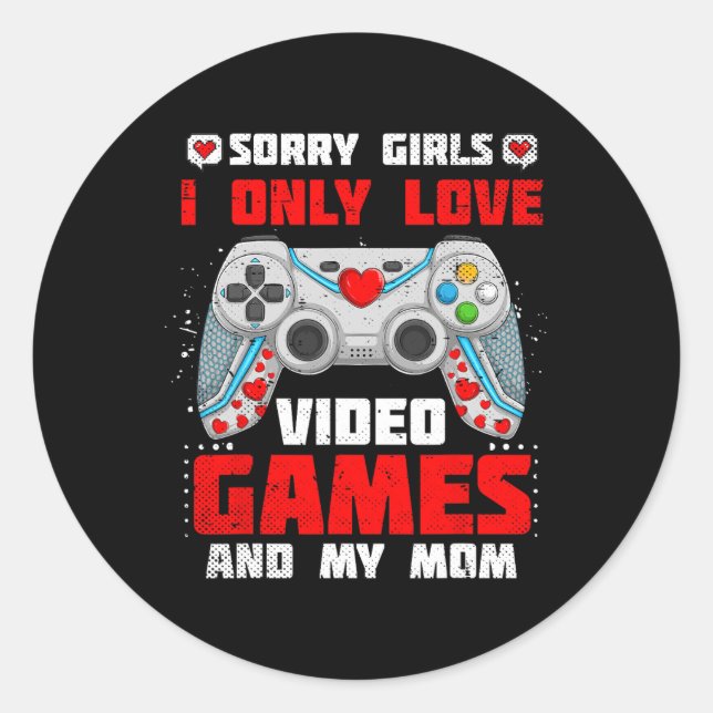 Sticker Rond Saint-Valentin Désolé les filles je n'aime que les (Devant)