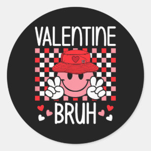 Sticker Rond Saint-Valentin drôle Cœur Enfants Garçons Filles V