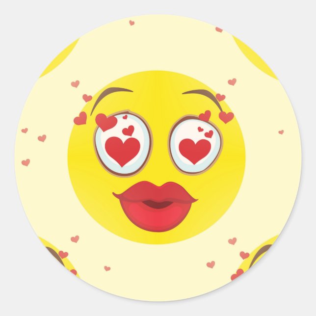 Sticker Rond Saint Valentin Emoji (Devant)