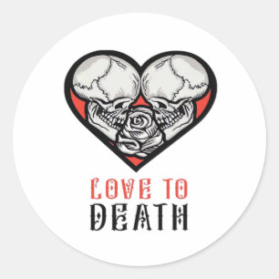 Sticker Rond Saint-Valentin esthétique jusqu'à ce que la mort n