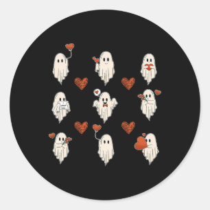 Sticker Rond Saint Valentin Fantômes de coeur Saint Valentin