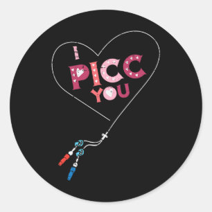 Sticker Rond Saint-Valentin Infirmière Picc Vous Accès Vasculai
