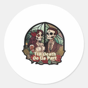 Sticker Rond Saint-Valentin Jusqu'à Ce Que La Mort Nous Sépare