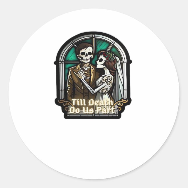 Sticker Rond Saint-Valentin Jusqu'à Ce Que La Mort Nous Sépare  (Devant)