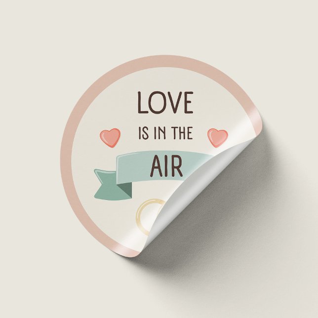 Sticker Rond Saint-Valentin - L'amour est dans l'air (Créateur téléchargé)