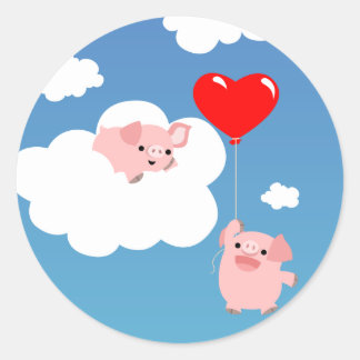Sticker Rond Saint Valentin : L'autocollant des Ailes de l'Amou