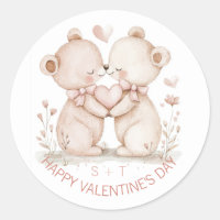 Saint Valentin Ours Couple Initiales sur mesure
