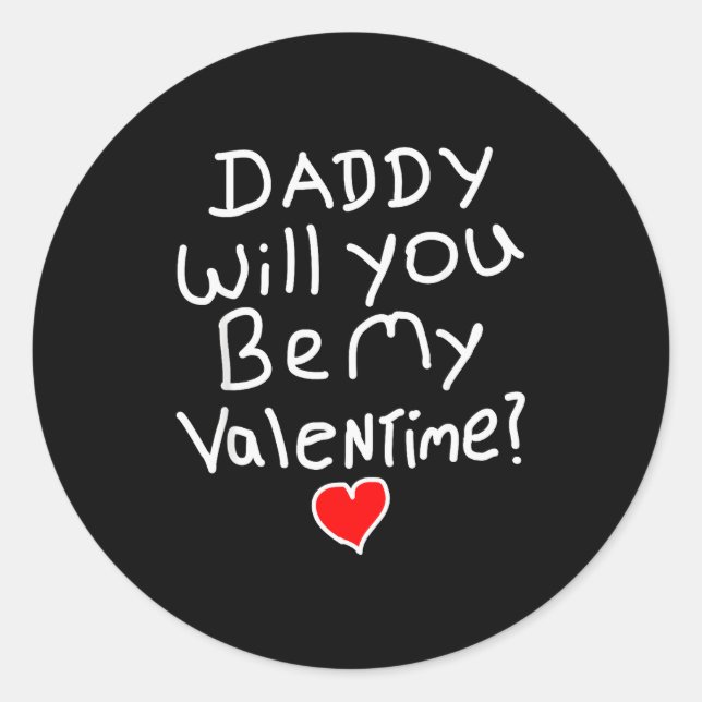 Sticker Rond Saint-Valentin Papa drôle  (Devant)