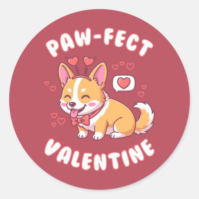 Sticker Rond Saint-Valentin Parfait - Cadeau de Saint-Valentin  (Devant)