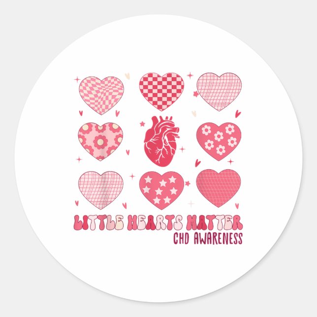 Sticker Rond Saint Valentin Petits Coeurs Sensibilisation au co (Devant)