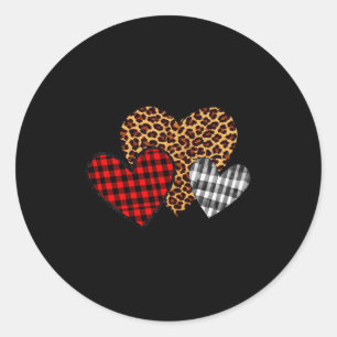 Sticker Rond Saint-Valentin pour les enseignants 3 cœurs motif 