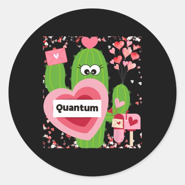 Sticker Rond Saint-Valentin quantique  (Devant)