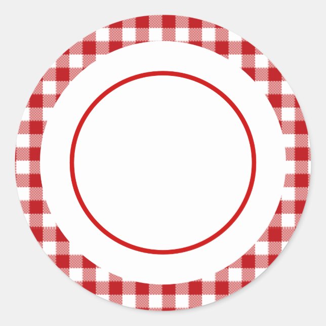 Sticker Rond Saint Valentin, Red Plaid (Devant)