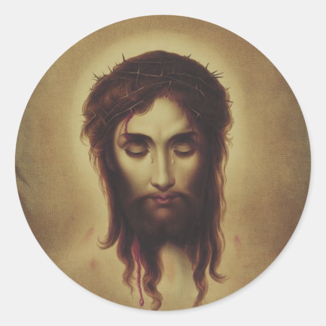 Sticker Rond Saint visage de Jésus-Christ (Devant)