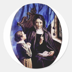 Sticker Rond Sainte Angèle Merici Patronne des Éducateurs et