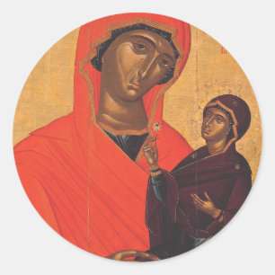 Sticker Rond Sainte Anne avec la Vierge Marie