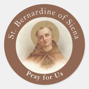 Sticker Rond Sainte Bernardine de Sienne, prêtre catholique
