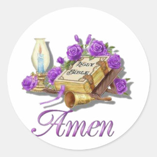 Sticker Rond Sainte Bible Amen