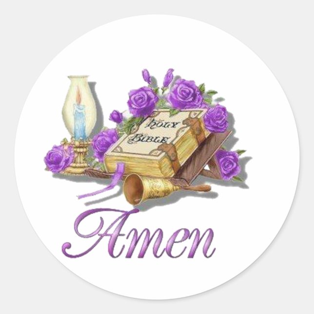 Sticker Rond Sainte Bible Amen (Devant)