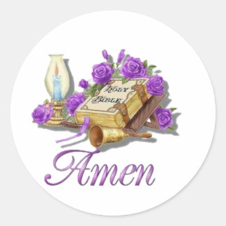 Sticker Rond Sainte Bible Amen