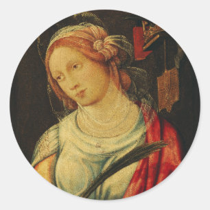 Sticker Rond Sainte Catherine par Giovanni Battista Bertucci