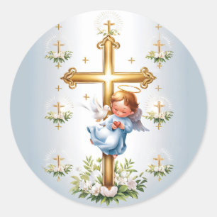 Sticker Rond Sainte Croix et Cupidon