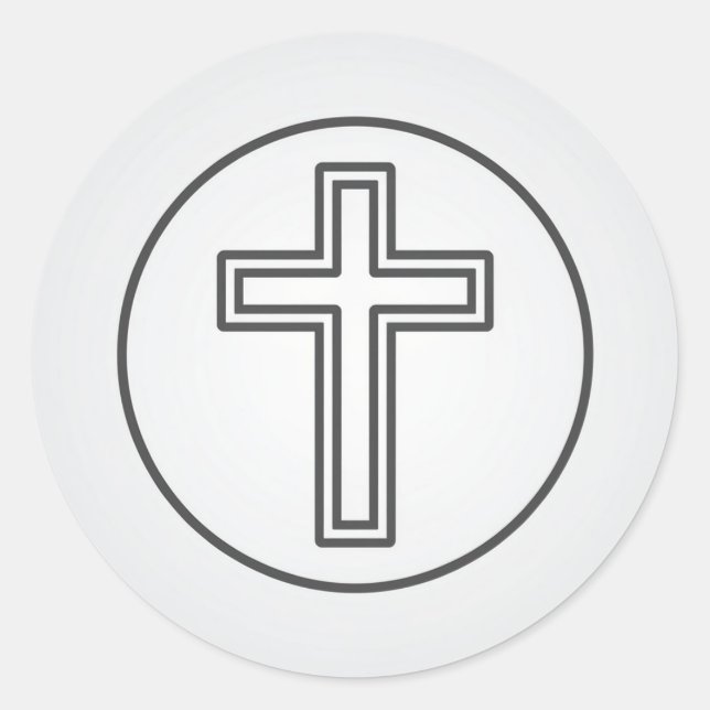 Sticker Rond Sainte Croix et prière (Devant)