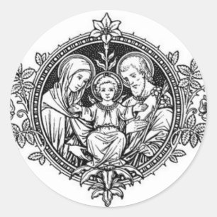 Sticker Rond Sainte Famille Jésus Marie Saint Joseph