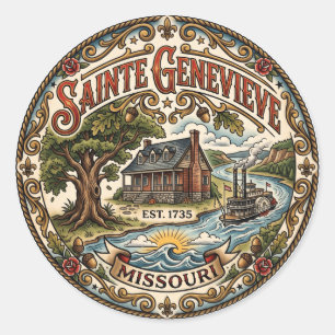 Sticker Rond Sainte Genevieve Missouri