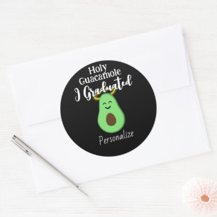 Sticker Rond Sainte Guacamole je suis diplômé mignon avocat amu