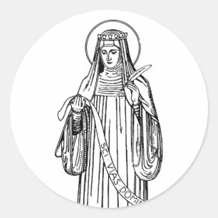 Sticker Rond Sainte Hildegarde de Bingen Mystique Médiévale