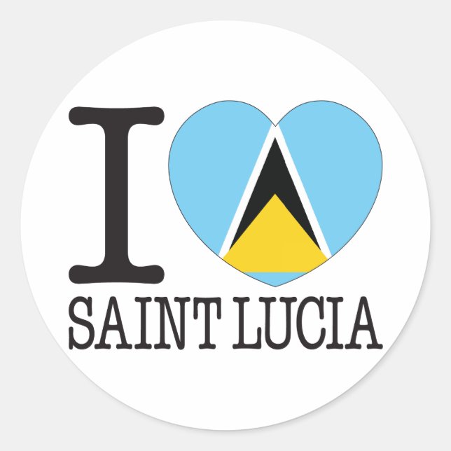 Sticker Rond Sainte-Lucie Love v2 (Devant)