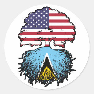 Sticker Rond Sainte-Lucie Sainte-Lucie Amérique États-Unis Raci