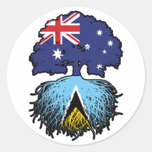 Sticker Rond Sainte-Lucie Sainte-Lucie Australienne Arbre Austr