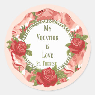 Sticker Rond Sainte Thérèse de l'Enfant Jésus Petite Fleur