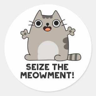 Sticker Rond Saisir Le Mot De Chat Positif De L'Approvisionneme