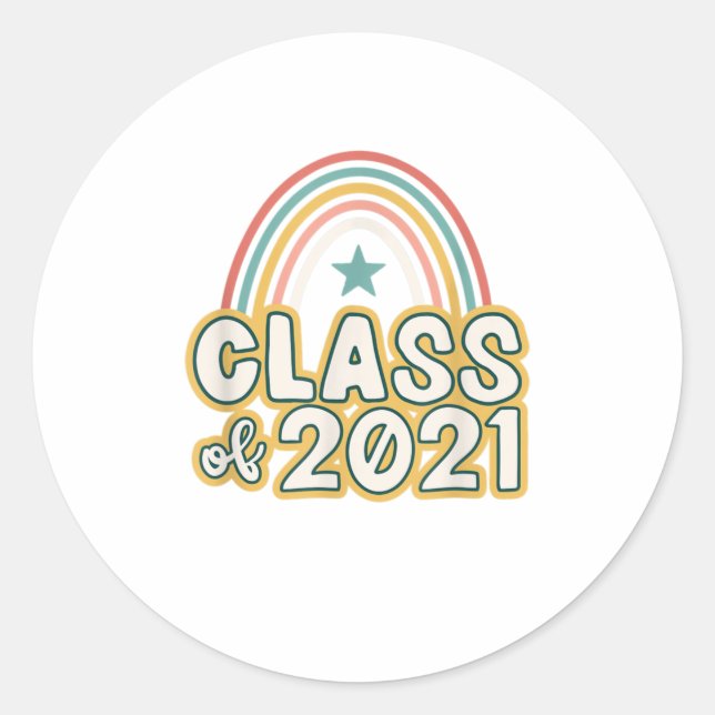 Sticker Rond Saison 2021 de la classe rétro de Seniors (Devant)