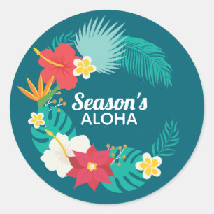 Sticker Rond Saison Aloha Hawaiian