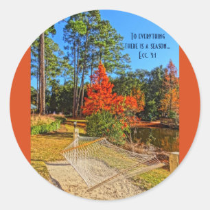 Sticker Rond Saison Automne Écriture Inspirante Bible Verse