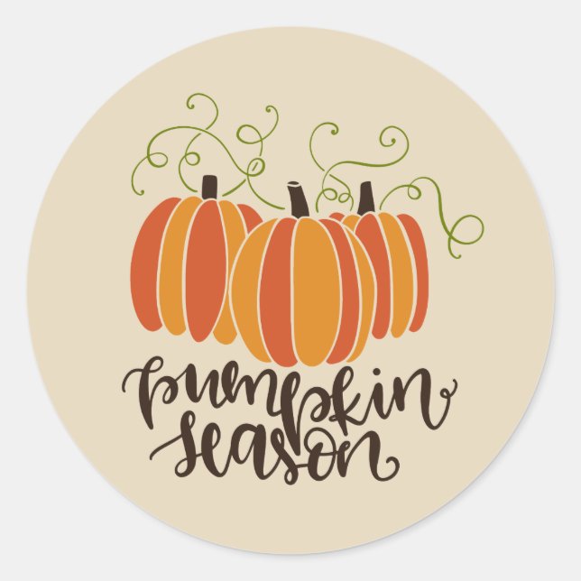 Sticker Rond Saison citrouille Thanksgiving Fall (Devant)