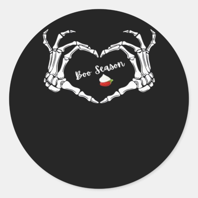 Sticker Rond Saison classique Skeleton Hand Heart (Devant)