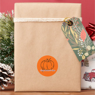 Sticker Rond Saison Cosy Citrouille Automne Esthétique Mignon R