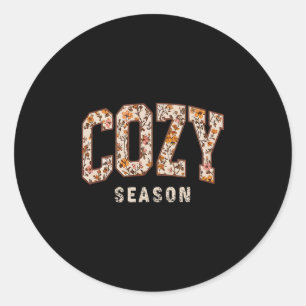 Sticker Rond Saison Cosy Fleur Sauvage de Thanksgiving Automne