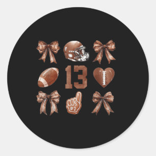 Sticker Rond Saison de football Enfants Nœud Coquette 13e Anniv