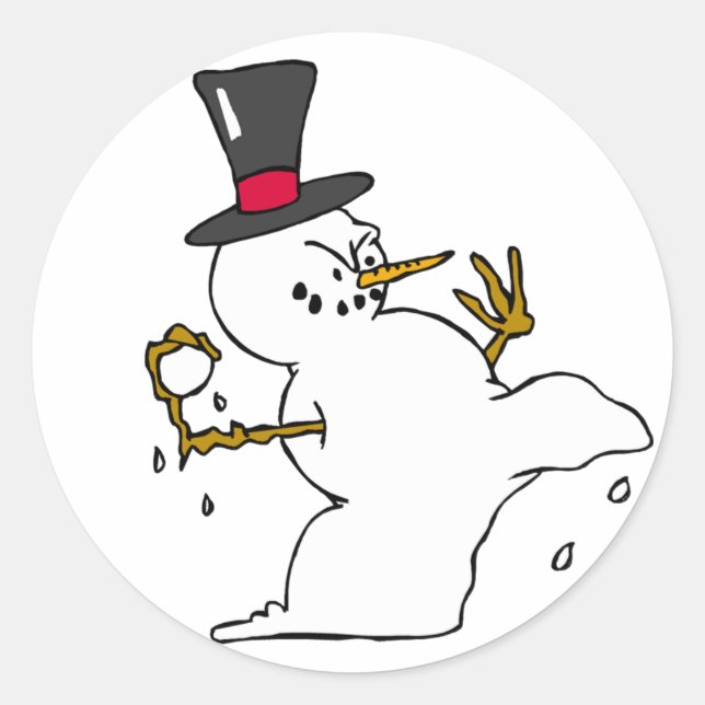 Sticker Rond Saison de Noël Designs Phoques (Devant)