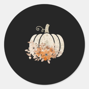 Sticker Rond Saison des citrouilles Fleur sauvage d'Action de g