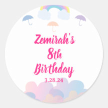 Saison des pluies - Parapluie pastel et nuages